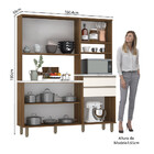 Armário De Cozinha 140cm 6 Portas 2 Gavetas Diana Luciane Móv