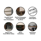 Armário De Cozinha 140cm 6 Portas 2 Gavetas Diana Luciane Móv