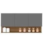 Armário De Cozinha 150cm Com Aéreo 70cm Lina Z06 Gris/freijó