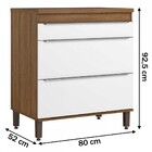 Armário De Cozinha 1 Porta 2 Gavetas Mel/branco Pa8111p - Del