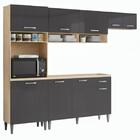 Armário De Cozinha 250cm Para Pia Kleta Avena/grafite A15   -