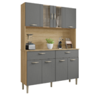 Armário De Cozinha 2 Gavetas Verona Freijó Gris