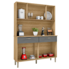 Armário De Cozinha 2 Gavetas Verona Freijó Gris