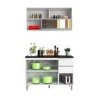 Armário De Cozinha 2 Peças Evidence Branco / Prata