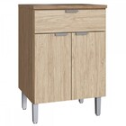 Armário De Cozinha 2 Portas 1 Gaveta 100% Mdf Wood/malbec Co9