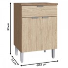 Armário De Cozinha 2 Portas 1 Gaveta 100% Mdf Wood/malbec Co9