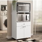 Armário De Cozinha 2 Portas 1 Gaveta Âmbar Branco