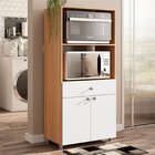 Armário De Cozinha 2 Portas 1 Gaveta Âmbar Branco / Freijó