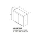 Armário De Cozinha 2 Portas 80cm 100% Mdf Dobradiças Slow Mot