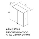 Armário De Cozinha 2 Portas 80cm 100% Mdf Dobradiças Slow Mot