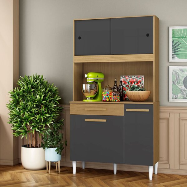 Armário De Cozinha 2 Portas Bater 2 Portas De Correr 1 Gaveta