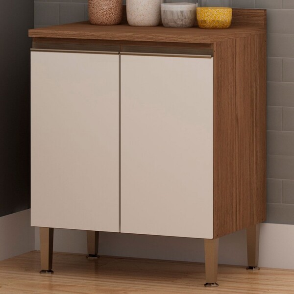 Armário De Cozinha 2 Portas Ebano Fosco/off White Fosco 1304m