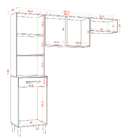 Armário de Cozinha 2m 4 Portas 1 Gaveta Atacama / Grafite Isa