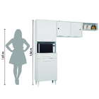 Armário de Cozinha 2m 4 Portas 1 Gaveta Branco Isabelle Aramó