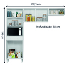 Armário de Cozinha 2m 4 Portas 1 Gaveta Branco Isabelle Aramó