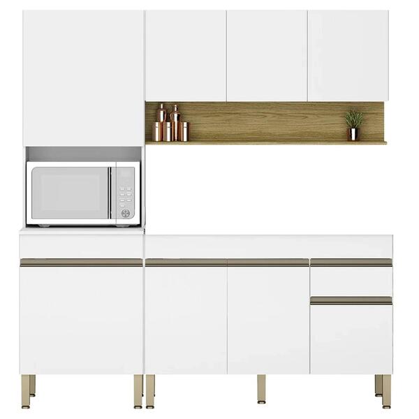 Armário De Cozinha 3 Peças Balcão 120cm Sem Tampo Lina03 Z06