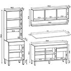 Armário De Cozinha 3 Peças Balcão 150cm Com Tampo Lina16 Z06
