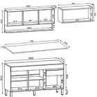 Armário De Cozinha 3 Peças Balcão Com Tampo 150cm Lina15 Z06