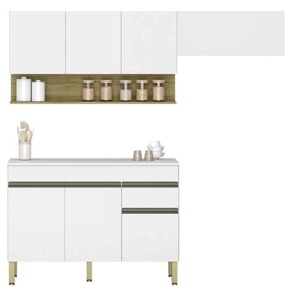 Armário De Cozinha 3 Peças Balcão Com Tampo 150cm Lina15 Z06