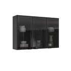 Armário De Cozinha 3 Portas 120cm Vidro Transparente 100% Mdf