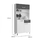 Armário De Cozinha 3 Portas 1 Gaveta Espresso Móveis Branco/f