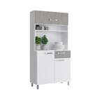 Armário De Cozinha 3 Portas 1 Gaveta Espresso Móveis Branco/f