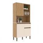 Armário De Cozinha 3 Portas 1 Gaveta Naturalle/cristalo/petra