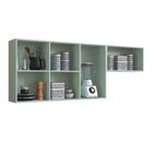 Armário De Cozinha 3 Portas 2 Nichos Atena  Verde Belaggio/sn