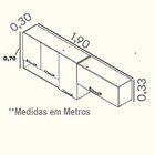 Armário De Cozinha 3 Portas Com Nicho E  Basculante 190cm Veg