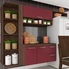 Armário De Cozinha 4 Peças 3 Pts Galicia Terrro/ Vinho - Móve