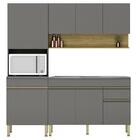 Armário De Cozinha 4 Peças Balcão 120cm Com Pia Lina09 Z06 Gr