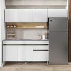 Armário De Cozinha 4 Peças Balcão Com Pia 120cm Lina08 K02 Su