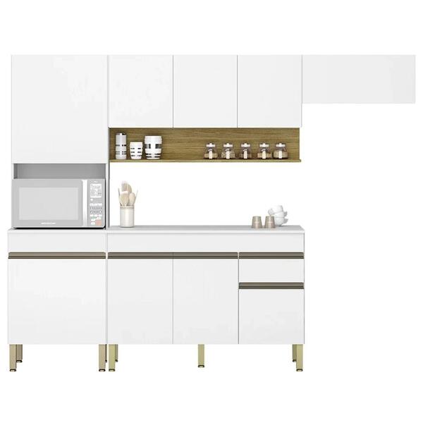 Armário De Cozinha 4 Peças Balcão Com Tampo 120cm Lina07 Z06