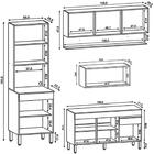Armário De Cozinha 4 Peças Balcão Sem Tampo 150cm Lina14 K02