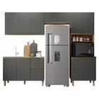 Armário De Cozinha 4 Peças E Pia 120cm Lita N03 Carvalho/graf