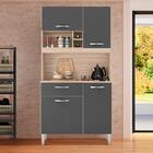 Armário De Cozinha 4 Portas 1 Gaveta 91 Cm Avena Grafite Lhar