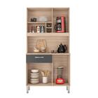 Armário De Cozinha 4 Portas 1 Gaveta 91 Cm Avena Grafite Lhar