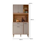 Armario De Cozinha 4 Portas 1 Gaveta Erva Doce 90 Ipê/fendy