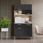 Armário De Cozinha 4 Portas 1 Gaveta Roma  Atacama/grafite