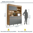 Armário De Cozinha 4 Portas 2 Gavetas 160cm Torre Angular 100
