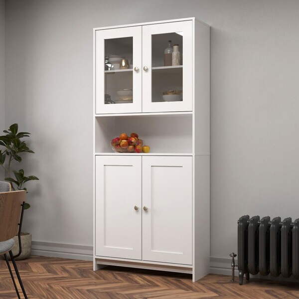 Armário De Cozinha 4 Portas 2 Prateleiras Branco - Decibal