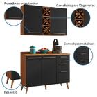 Armário De Cozinha 4 Portas 3 Gavetas Com Adega 1,20m Favorit