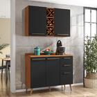 Armário De Cozinha 4 Portas 3 Gavetas Com Adega 1,20m Favorit