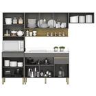 Armário De Cozinha 5 Peças Balcão Com Pia 150cm Lina20 Z06 Gr