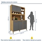 Armário De Cozinha 5 Portas 1 Gaveta Ágata Cinamomo/grafite