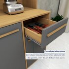 Armário De Cozinha 5 Portas 1 Gaveta Ágata Cinamomo/grafite