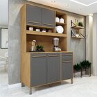 Armário De Cozinha 5 Portas 1 Gaveta Ágata Cinamomo/grafite