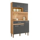 Armário De Cozinha 5 Portas 1 Gaveta Magazin Freijó/ Chumbo