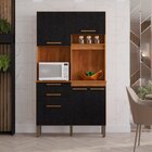 Armário De Cozinha 5 Portas 2 Gavetas Dubai Cinamomo/preto