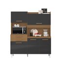 Armário De Cozinha 5 Portas 2 Gavetas Isis Atacama/grafite